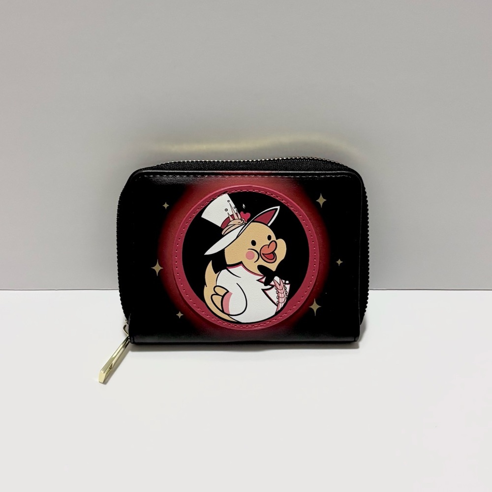Hot Topic Hazbin Hotel Lucifer Black Red Small Duck Wallet Card Case Holder